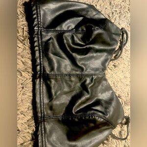Faux leather crop top